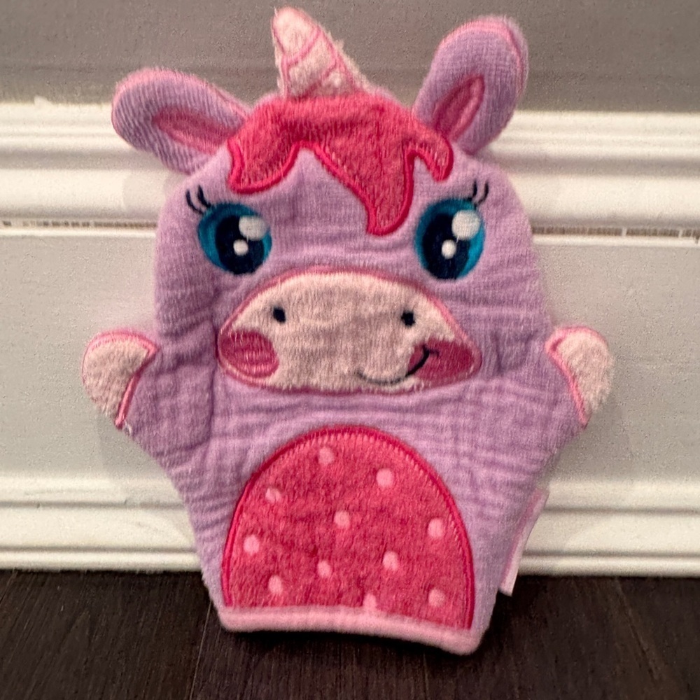 NWOT Stephen Joseph Unicorn Bath Mitt for Kids - Pink & Purple Baby Toddler